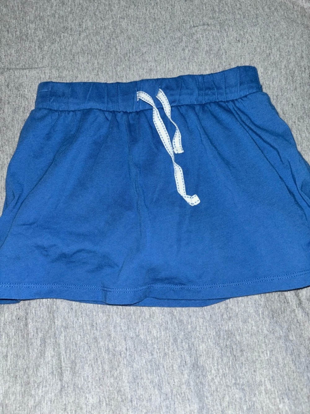 dip Blue Elastic Waist Casual Skort with White Drawstring